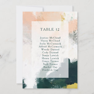 Colourful Abstract Table Number Seating Chart