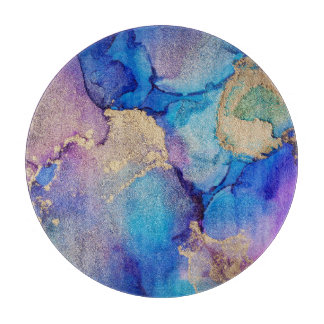 Colourful Abstract: Textured Oil Painting. Cutting Board