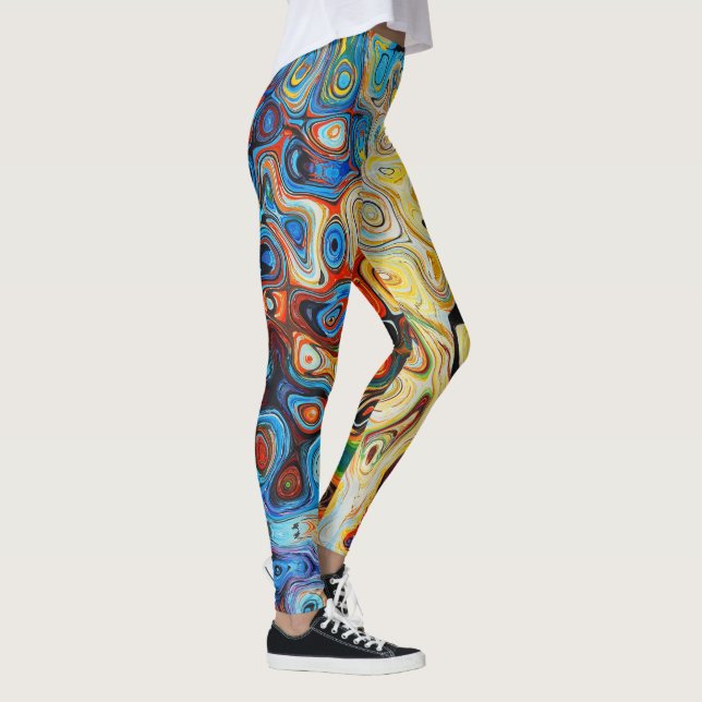 Colourful Abstract Textures Leggings (Right)