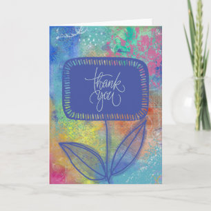 Colourful Abstract "Thank You" Card