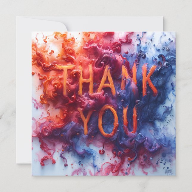 Colourful abstract  thank you card (Front)