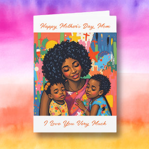 Colourful Abstract Thank You Mom   Mother's Day Card