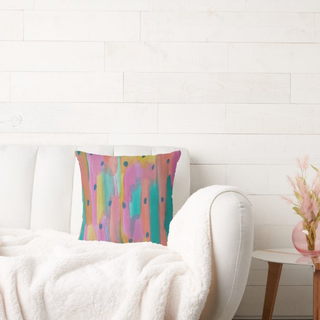 Colourful Abstract Throw Pillow (Couch)