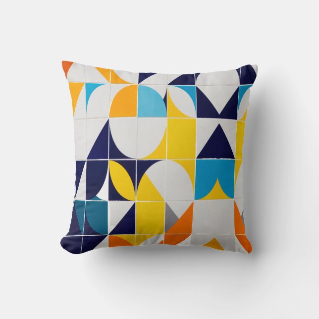 Colourful Abstract Throw Pillow (Front)