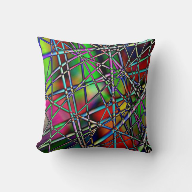 Colourful Abstract  Throw Pillow (Front)