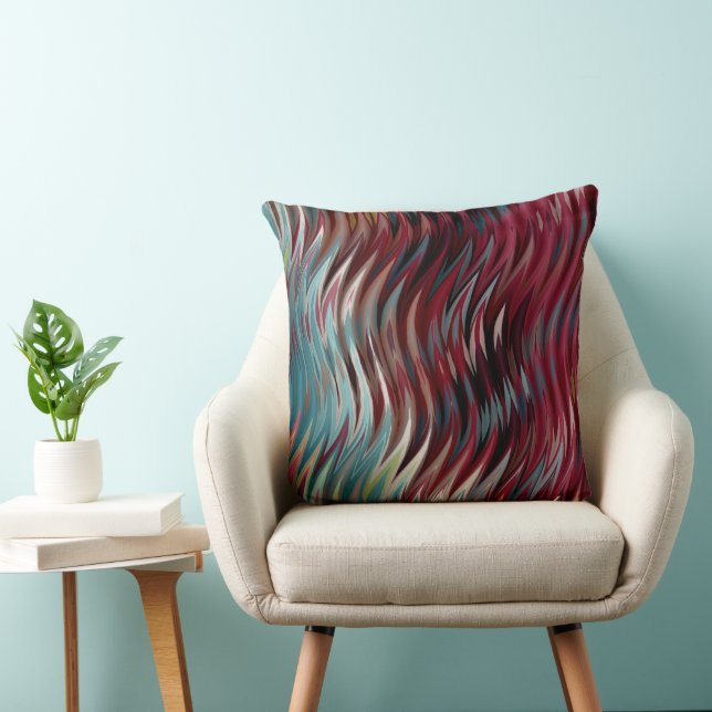 Colourful abstract throw pillow (Chair)