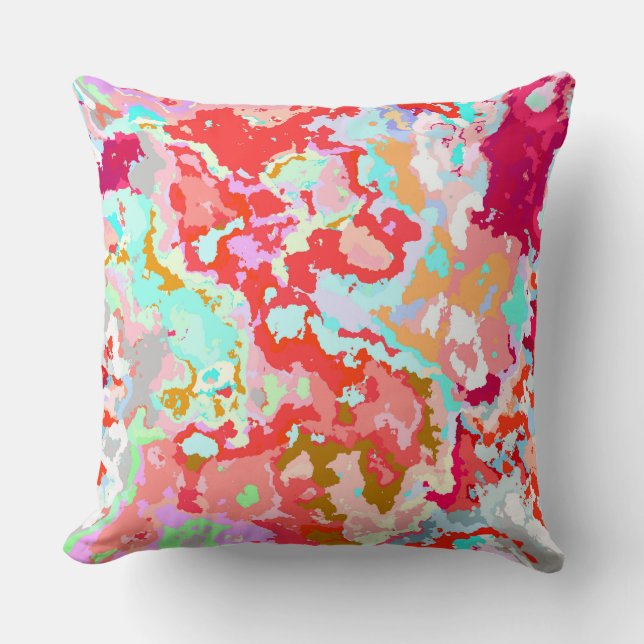 Colourful Abstract Throw Pillow (Front)
