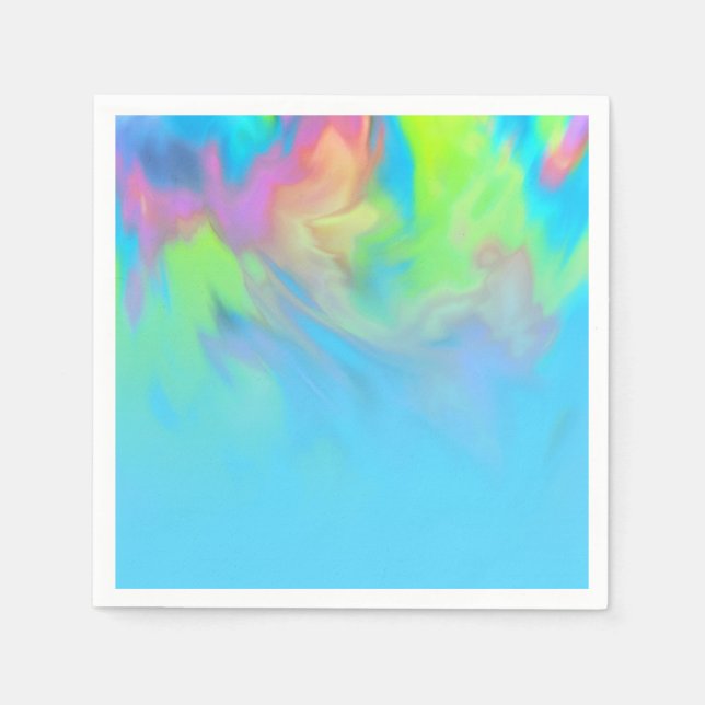 Colourful Abstract Tie Dye Ombre Design Napkin (Front)