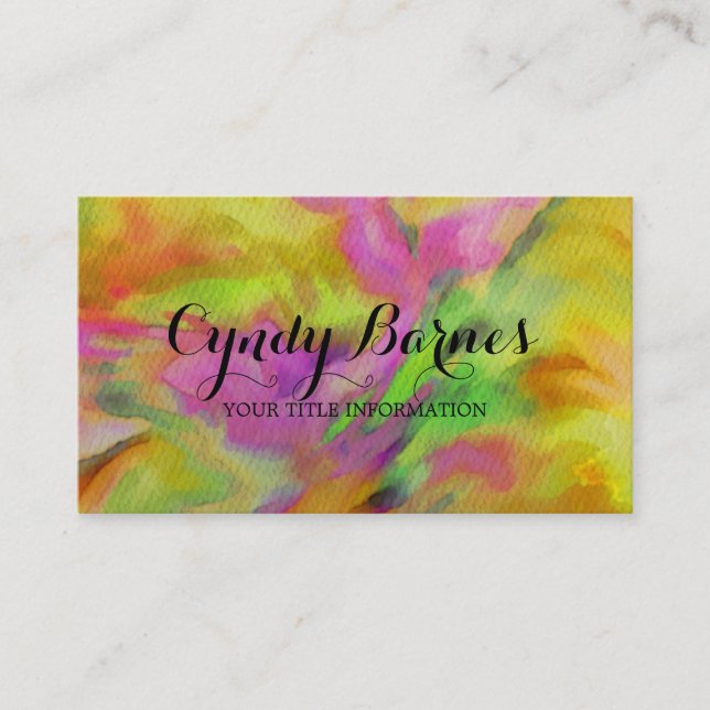 Colourful Abstract Tie Dye Pattern Business Card (Front)