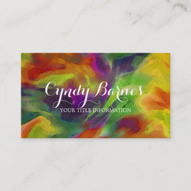 Colourful Abstract Tie Dye Pattern Business Card (Front)