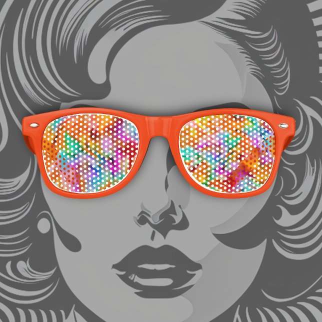 Colourful Abstract Tie Dye Pattern Design Retro Sunglasses (Creator Uploaded)