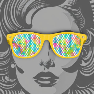 Colourful Abstract Tie Dye Pattern Design Retro Sunglasses