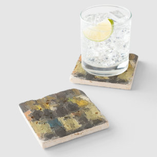 Colourful Abstract Travertine Coaster
