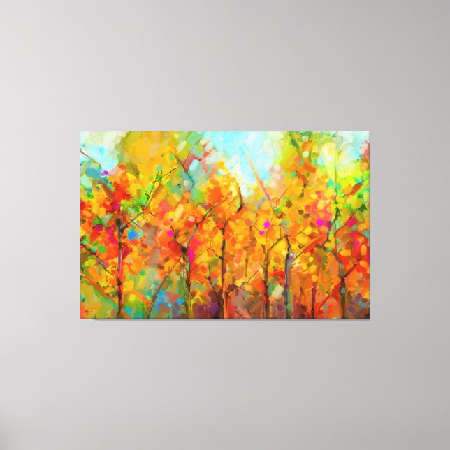 Colourful Abstract Trees Of The Forest Canvas Prin (Front)