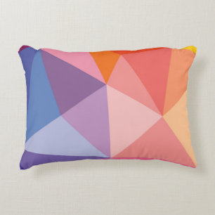 Colourful Abstract Triangle Pattern Accent Pillow