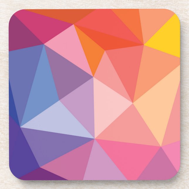 Colourful Abstract Triangle Pattern Coaster (Front)