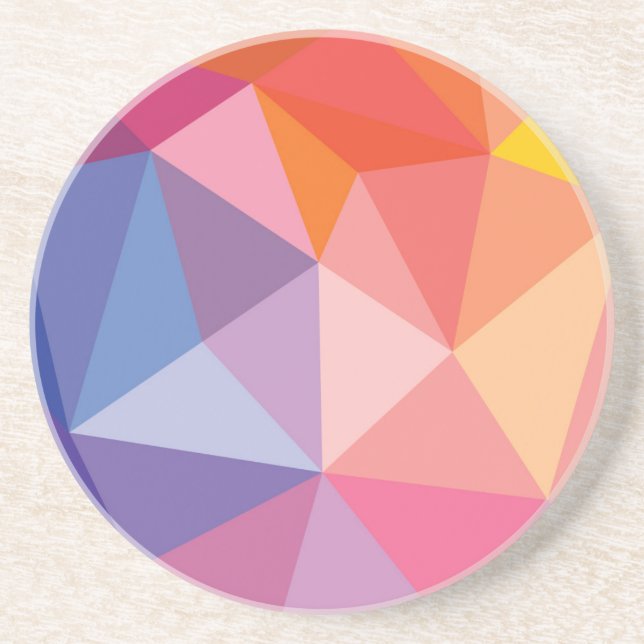 Colourful Abstract Triangle Pattern Coaster (Front)