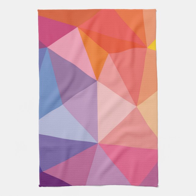 Colourful Abstract Triangle Pattern Kitchen Towel (Vertical)