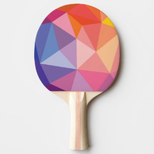 Colourful Abstract Triangle Pattern Ping Pong Paddle