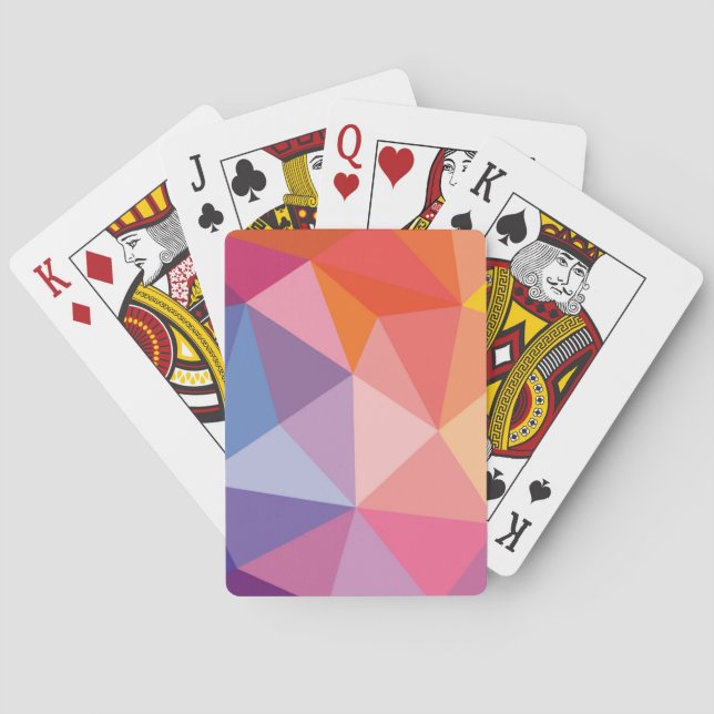 Colourful Abstract Triangle Pattern Playing Cards (Back)