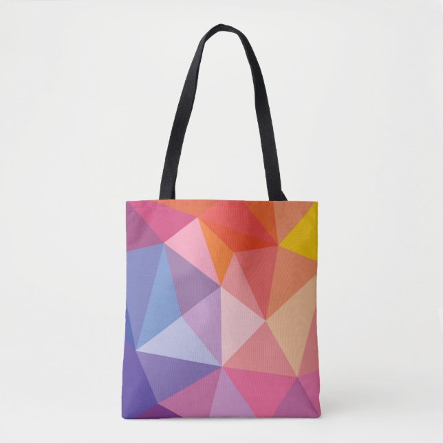 Colourful Abstract Triangle Pattern Tote Bag (Front)