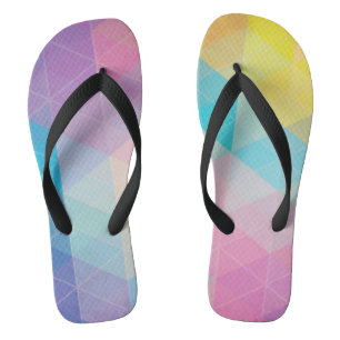 Colourful abstract triangles background flip flops