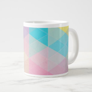 Colourful abstract triangles background large coffee mug