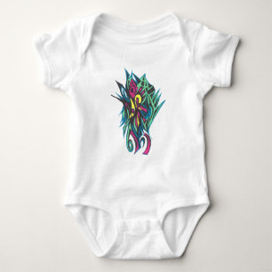 Colourful Abstract Tribal Tattoo Art Baby Bodysuit