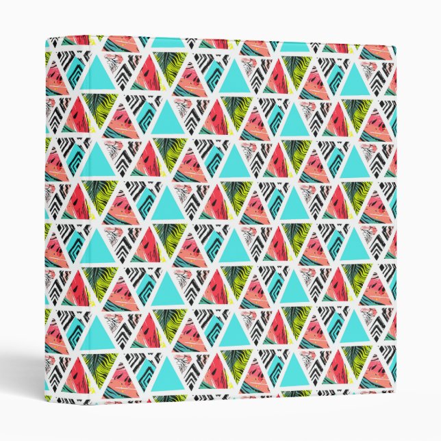 Colourful Abstract Tropical Pattern Binder (Front/Spine)