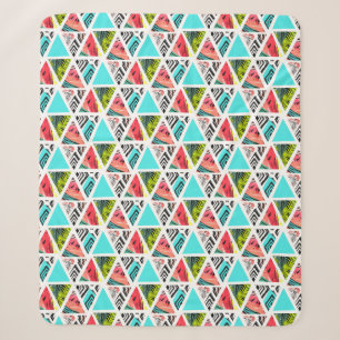 Colourful Abstract Tropical Pattern Sherpa Blanket