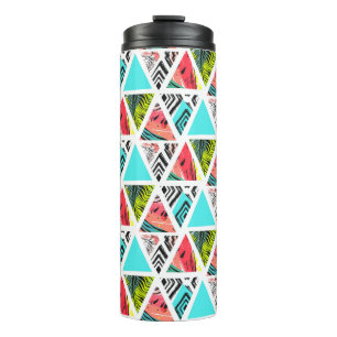 Colourful Abstract Tropical Pattern Thermal Tumbler