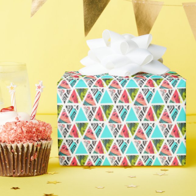 Colourful Abstract Tropical Pattern Wrapping Paper (Birthday Party)