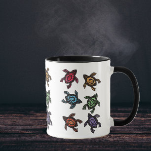 Colourful Abstract Turtles Coffee Mug