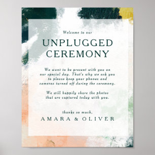 Colourful Abstract Unplugged Ceremony Sign