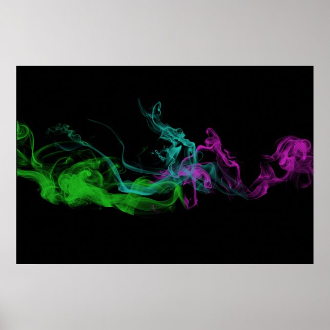 Colourful Abstract Vape Smoke Poster (Front)