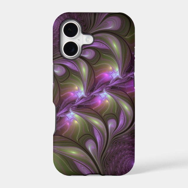 Colourful Abstract Violet Purple Khaki Fractal Art (Back)
