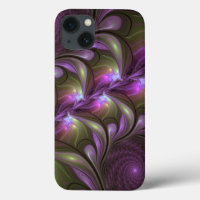 Colourful Abstract Violet Purple Khaki Fractal Art