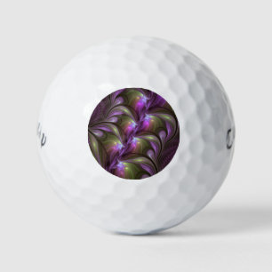 Colourful Abstract Violet Purple Khaki Fractal Art Golf Balls