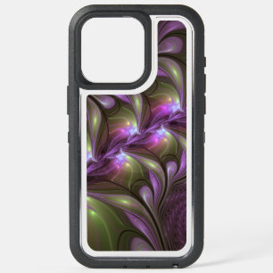 Colourful Abstract Violet Purple Khaki Fractal Art iPhone 15 Pro Max Case
