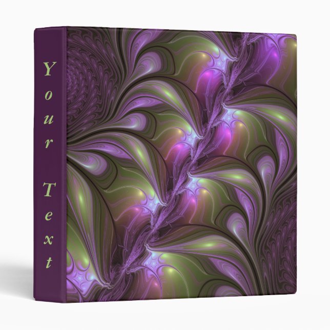 Colourful Abstract Violet Purple Khaki Fractal Tex Binder (Front/Spine)