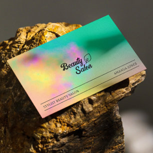 Colourful Abstract Watercolor Hair Beauty Salon Business Card