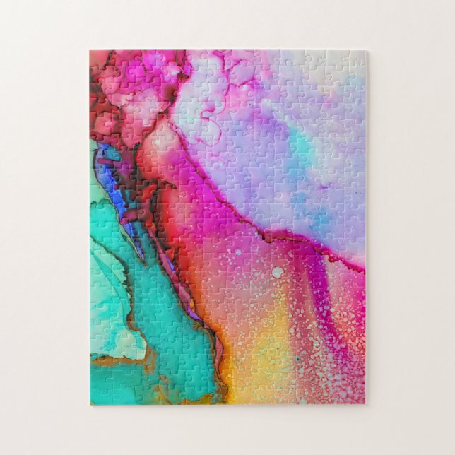 Colourful Abstract Watercolor Jigsaw Puzzle (Vertical)