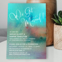 Colourful Abstract Watercolor We Got Married Scrip