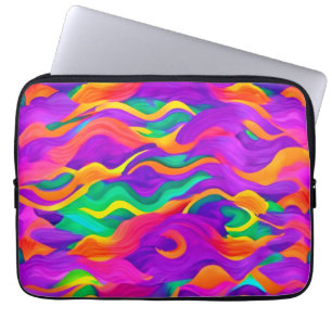 Colourful Abstract Wave Design Laptop Sleeve