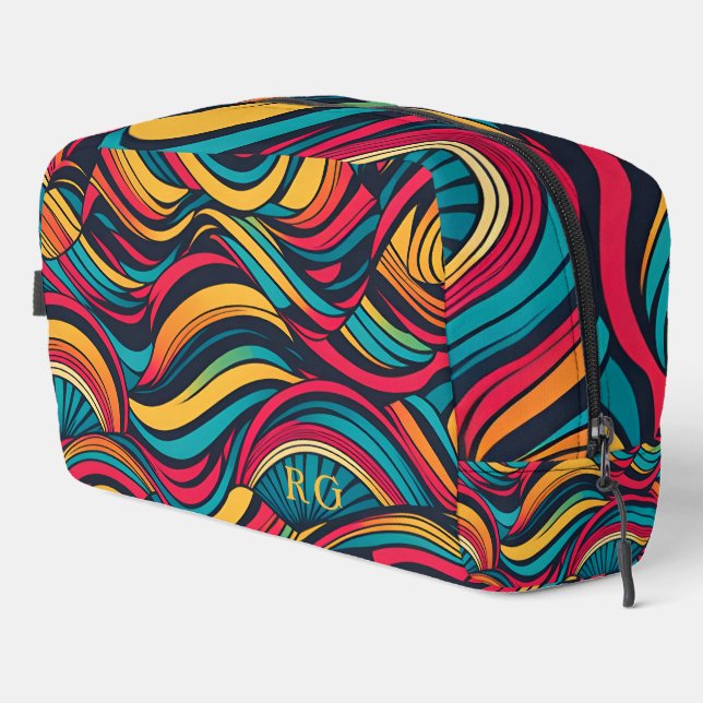 Colourful Abstract Wave Pattern Dopp Kit (Right Corner)