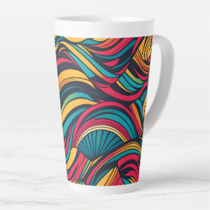 Colourful Abstract Wave Pattern Latte Mug