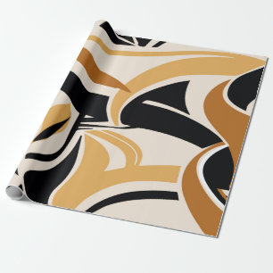 Colourful abstract wave pattern on beige. Vintage Wrapping Paper