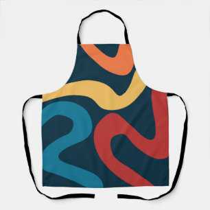 Colourful abstract waves apron