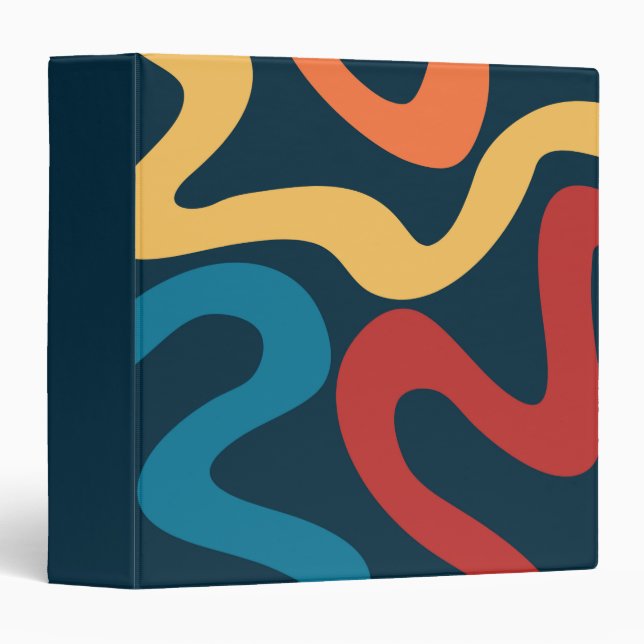Colourful abstract waves binder (Front/Spine)