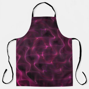 Colourful Abstract Waves Black Background Apron